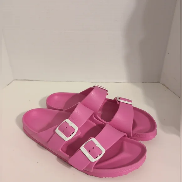 Birkenstock Women's Arizona Pink Slide Sandals Size 9 - Picture 1 of 8